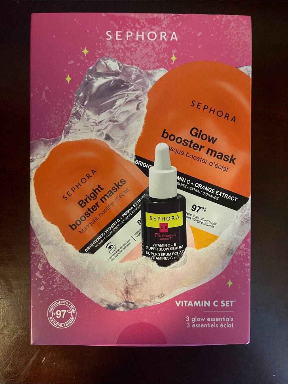 Sephora Glow Booster & Bright Booster Mask Set - Pink & Orange